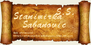 Stanimirka Šabanović vizit kartica